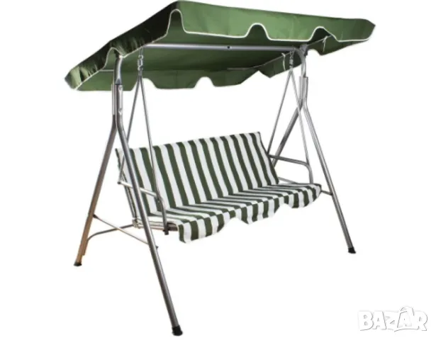 Градинскa люлка двуместна, бял/зелен -  140 *110*H153, снимка 5 - Градински мебели, декорация  - 50108323