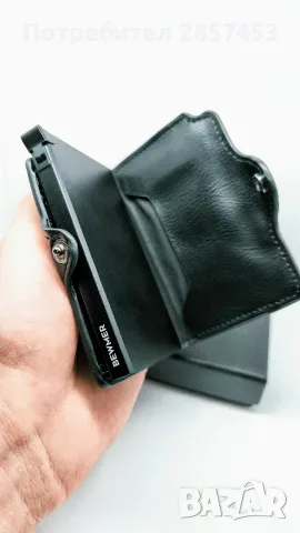 BEWMER RFID slim портфейл за карти с клип за пари, черен , снимка 4 - Портфейли, портмонета - 55879350
