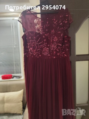 дамска рокля хл в цвят бордо 89лв, снимка 6 - Рокли - 51422724
