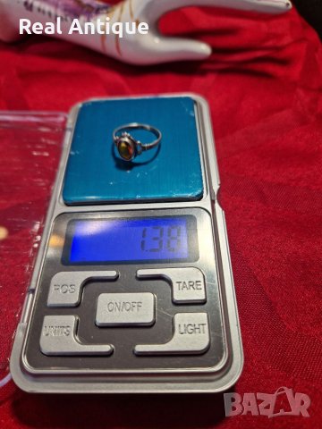 Стилен и нежен антикварен дамски сребърен пръстен- 1.38 грама- проба 835, снимка 9 - Антикварни и старинни предмети - 40800206