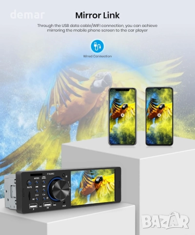 Еднодиново автомобилно стерео Carplay/Android 4-инчов сензорен екран, снимка 5 - Аксесоари и консумативи - 52421816