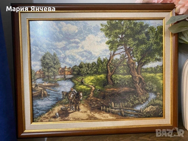 Гоблен ,, Мелница във Флатфорт” , снимка 2 - Гоблени - 51949715