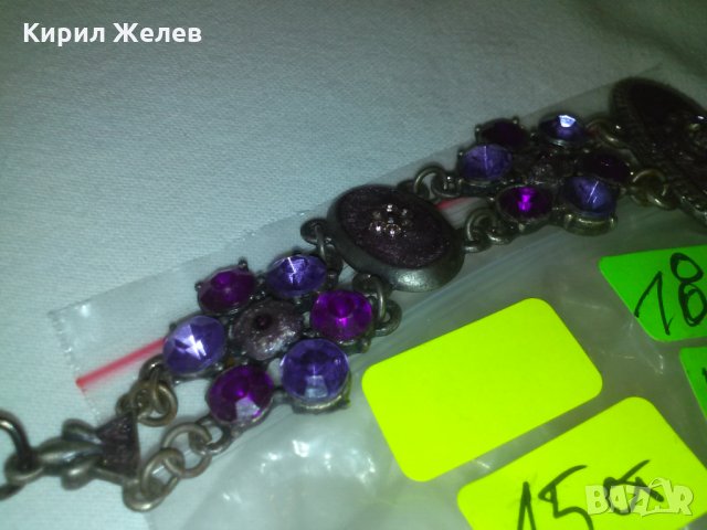 ПОСРЕБРЕНА ВИНТИДЖ ГРИВНА с АМЕТИСТ КАМЪНИ 40951, снимка 6 - Гривни - 29546027
