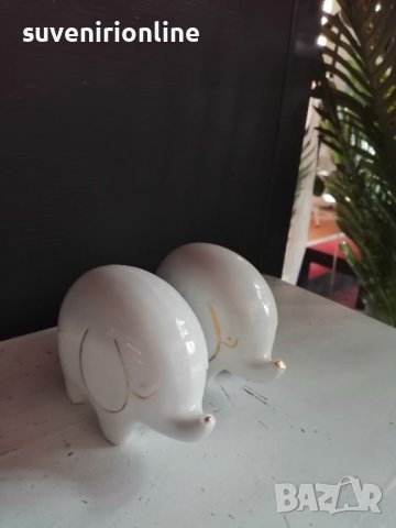 двойка порцеланови слончета, снимка 3 - Статуетки - 40520320
