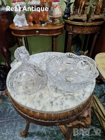 Страхотна антикварна колекционерска немска кристална бомбониера , снимка 7 - Антикварни и старинни предмети - 51008999