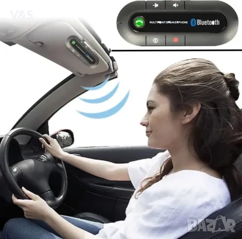 Hands-Free за кола, дома, офиса, Bluetooth 5.3, 20 часа разговори, 1000 часа време в режим на готовн, снимка 2 - Слушалки, hands-free - 47887228