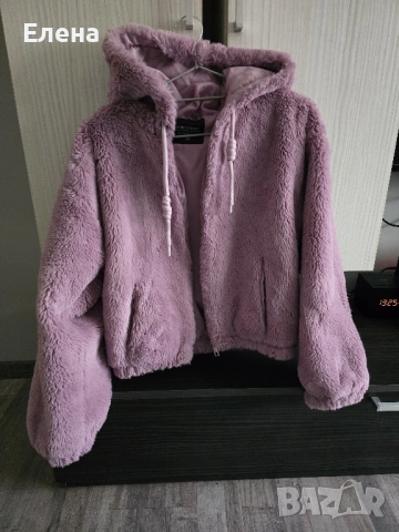 Пухкаво яке, цвят - пепел от рози , снимка 2 - Якета - 52496886