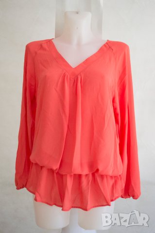 Дамска блуза в оранжево марка by Hellene - 2XL, снимка 2 - Блузи с дълъг ръкав и пуловери - 38252767