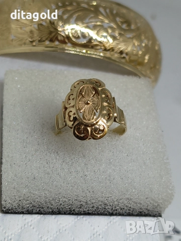 Нов 14К златен пръстен, български модел, 4.95 гр цена 860 лв, снимка 2 - Пръстени - 52721514