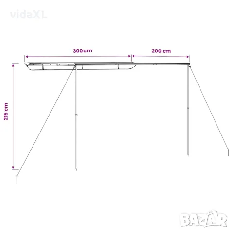 vidaXL Резервен плат за тента, жълт и оранжев, 350x250 см, полиестер, снимка 6 - Облицовки - 56146595