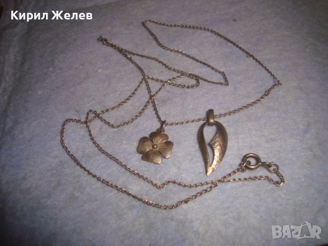 СТАРО СРЕБЪРНО КОЛИЕ СРЕБРО 925 с 2 ФИГУРАЛНИ АРТ ВИСУЛКИ МАЙСТОРСКА РЪЧНА ИЗРАБОТКА 27217, снимка 4 - Колиета, медальони, синджири - 36827817