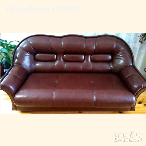 РАЗТЕГАТЕЛЕН ДИВАН ОТ ЕСТЕСТВЕНА КОЖА.