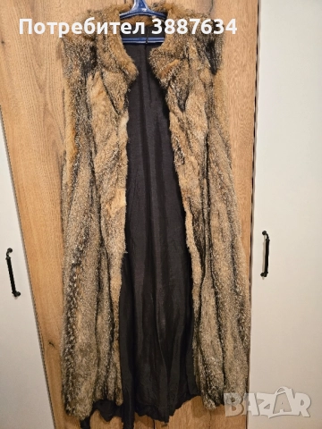 Дамски дълъг елек от естствен косъм, снимка 2 - Якета - 52055931