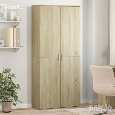vidaXL Висок шкаф, сонома дъб, 80x35x180 см, инженерно дърво, снимка 2 - Шкафове - 56146799