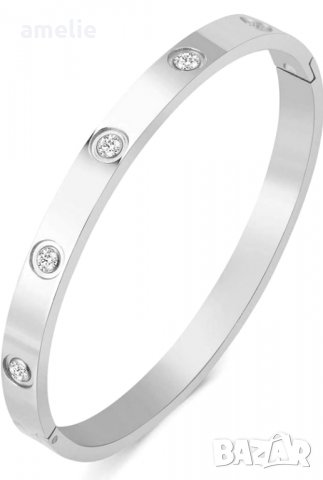 Дамски гривни Дамска гривна Cartier LOVE реплика с камъни, снимка 4 - Гривни - 30280399