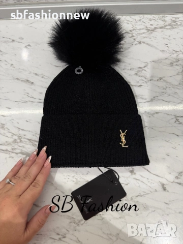 Шапка с естествен пух, снимка 3 - Шапки - 53217377