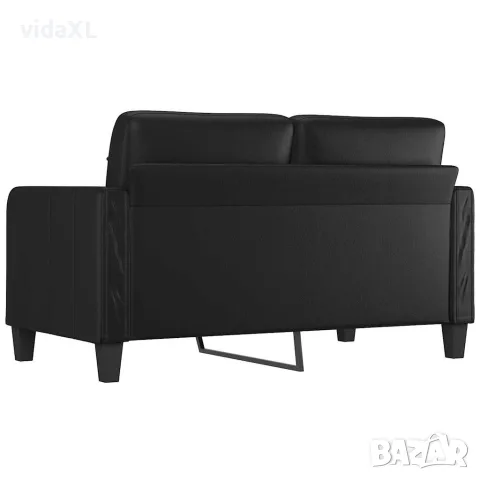 vidaXL 2-местен диван, черен, 140 см, изкуствена кожа, снимка 5 - Дивани и мека мебел - 56147300