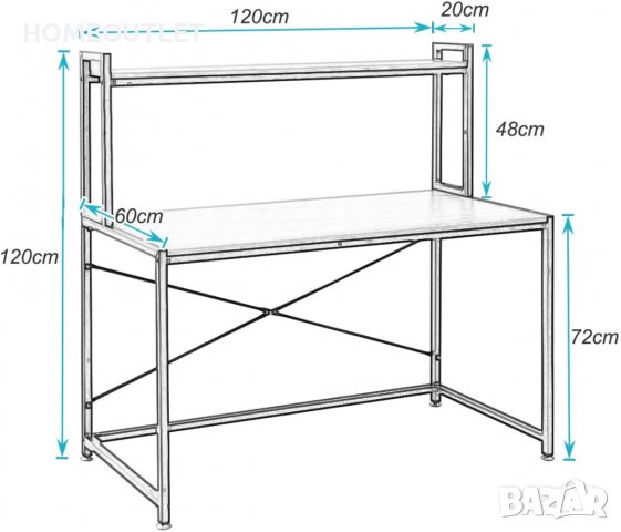 Офис бюро / ученическо бюро / геймърско бюро DX-2025OB, снимка 2 - Бюра - 36807959