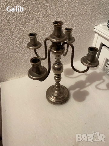 Красив античен Свещник за 5 свещи, снимка 2 - Други ценни предмети - 54127121