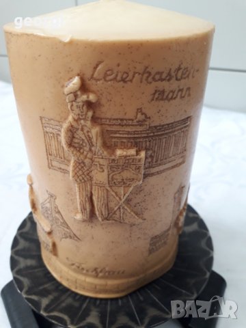 Метален свещник с голяма декоративна свещ, снимка 5 - Декорация за дома - 31579057