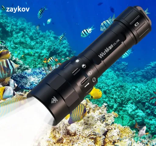 Фенерче за гмуркане Wurkkos DL10R, фенерче за гмуркане 4500 лумена, вграден USB-C порт