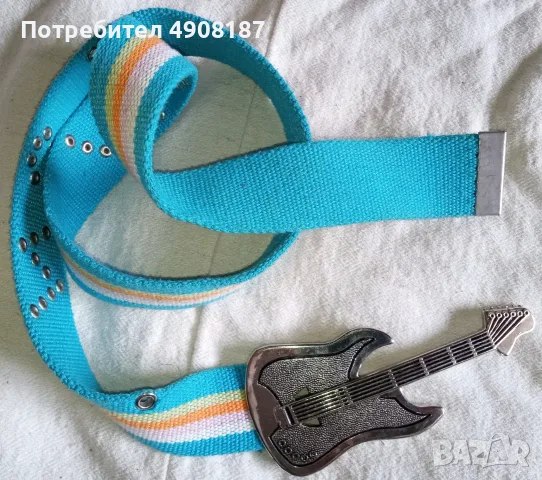 Колан с катарама, изобразяваща електрическа китара. 96 см