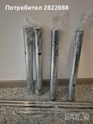 Холна маса от стъкло и инокс, снимка 2 - Маси - 53995390