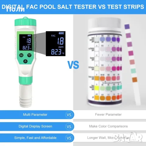 Water Tester 7 в 1 тестване на вода, pH, , снимка 5 - Други стоки за дома - 56475941