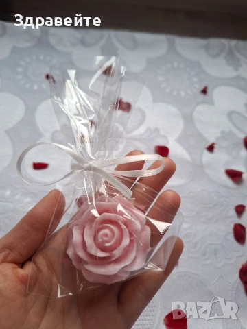 Глицеринов сапун "Розичка" с аромат на роза и ванилия + подарък 