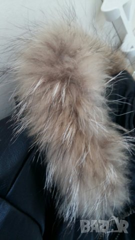 Ново, топло яке, от естествена кожа с качулка и подплата за голям мъж, снимка 4 - Якета - 29761072
