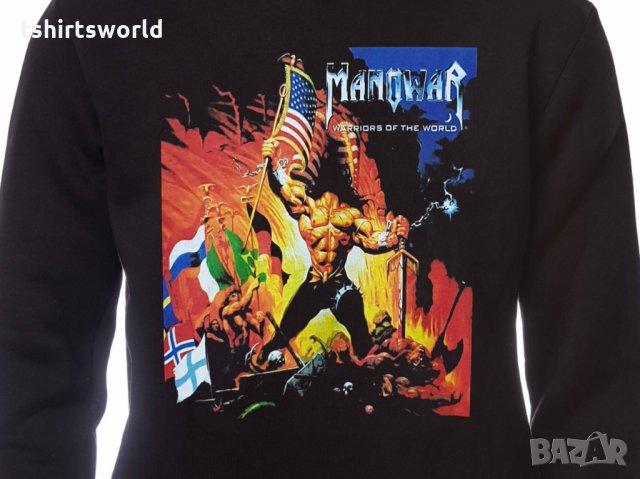 Нов мъжки суичър с дигитален печат на музикалната група Manowar, Меноуър, снимка 3 - Суичъри - 31912210