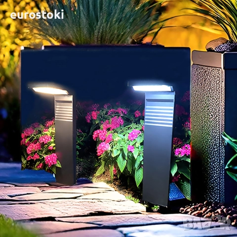 Calflux Комплект от 2 броя соларни лампи за външна градина, за пътеки, морава, снимка 4 - Външни лампи - 52030271