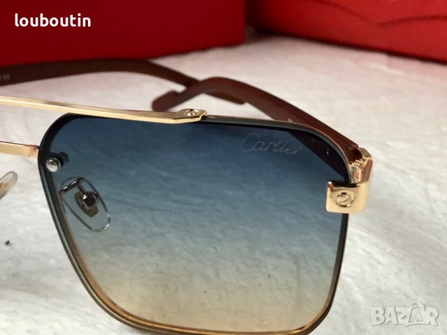 Cartier висок клас мъжки слънчеви очила с дървени дръжки, снимка 13 - Слънчеви и диоптрични очила - 42814317