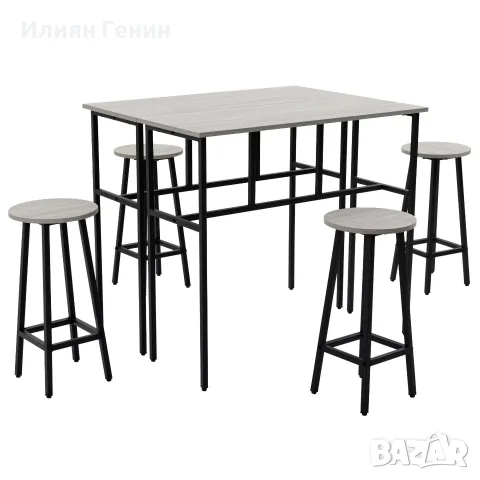 Комплект бар маси HOMCOM Industrial Design, 6 части