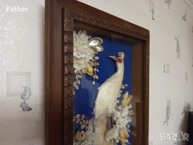 Филипинска картина от миди капиз, снимка 2 - Декорация за дома - 52237928