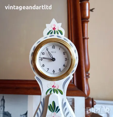 Каминен часовник Teco, Скандинавия, работи, снимка 4 - Антикварни и старинни предмети - 47464841