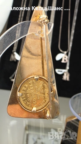 Златна винтидж брошка (игла) , снимка 5 - Други - 54304802