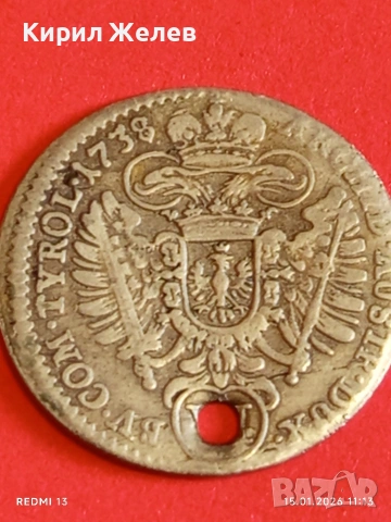 Сребърна монета 6 кройцера 1738г. Карл шести Австрия за КОЛЕКЦИЯ 52936, снимка 11 - Нумизматика и бонистика - 53106526