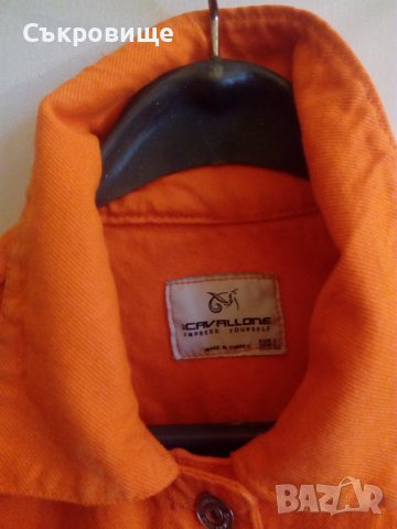 Оранжево мъжко дънково яке деним става и за дамско, снимка 3 - Якета - 38916306