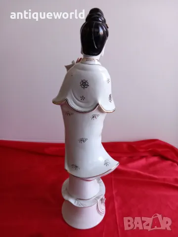Голяма Стара Порцеланова Статуетка ГЕЙША ,Маркирана!, снимка 5 - Антикварни и старинни предмети - 47900937