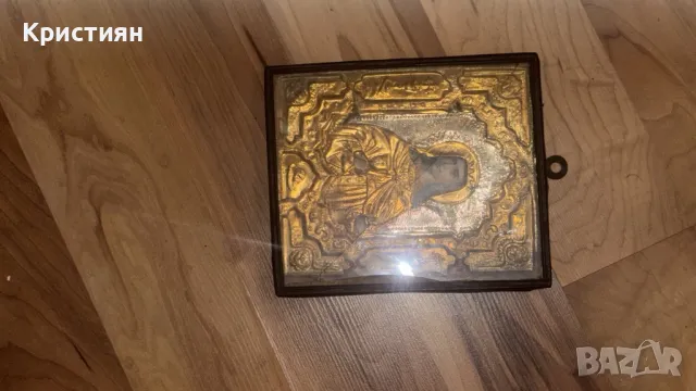 Позлатена Християнска икона гръцки стил 18век, снимка 2 - Икони - 50341567