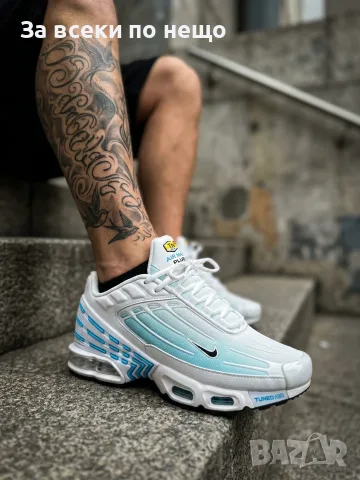 Nike Air Max TN 3 Plus Мъжки Маратонки👟Мъжки Спортни Обувки Бяло и Тюркоаз Код S483, снимка 6 - Маратонки - 55990502