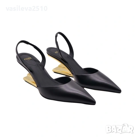 Fendi дамски страхотни обувки с интересен ток от естествена кожа , снимка 3 - Дамски обувки на ток - 53892261