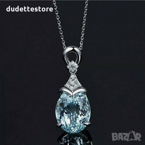 Сребърна висулка с аквамарин , снимка 1