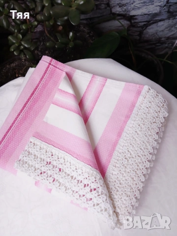 Единични чаршафи с ръчно плетена дантела , снимка 3 - Спално бельо - 53992693