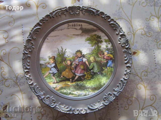 Уникална немска порцеланова чиния маркировки 3 порцелан, снимка 7 - Колекции - 34540752