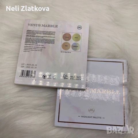 Палитра хайлайтъри с огледалце, снимка 3 - Козметика за лице - 53044003