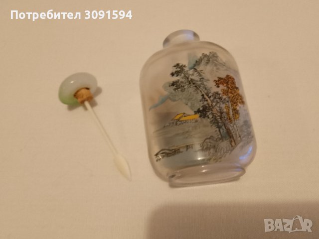    китайска бутилка за емфие е направена от стъкло, вътрешната повърхност е изрисувана с графики на , снимка 8 - Антикварни и старинни предмети - 42794527