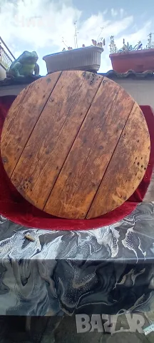 Стара дървена ниска маса паралия 