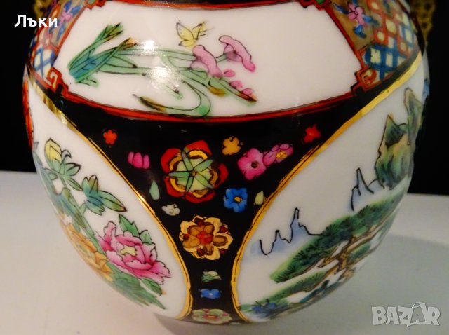 Китайска ваза,ръчно декорирана,злато. , снимка 8 - Вази - 37274764